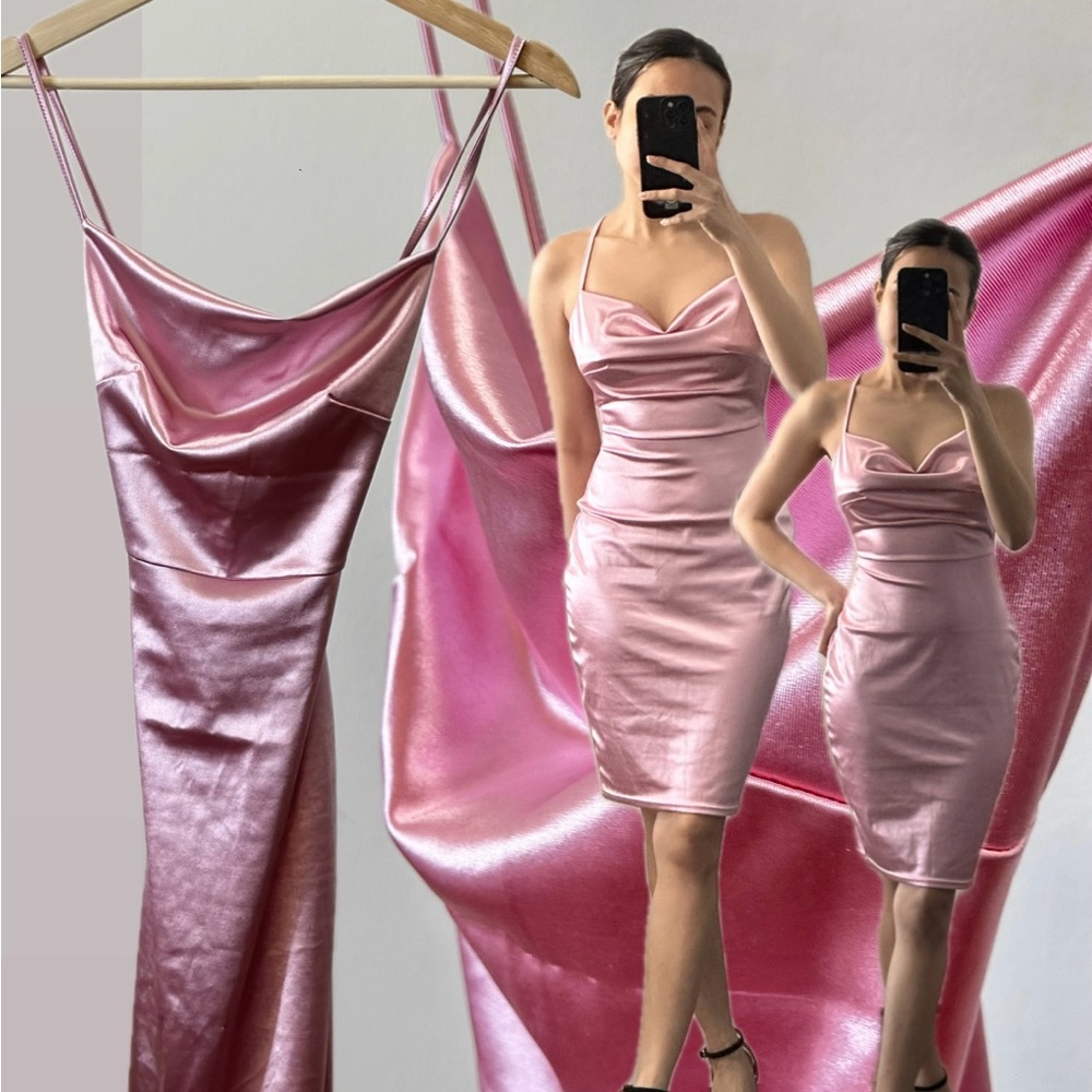 Forever 21 Shimmering Pink Backless Dress